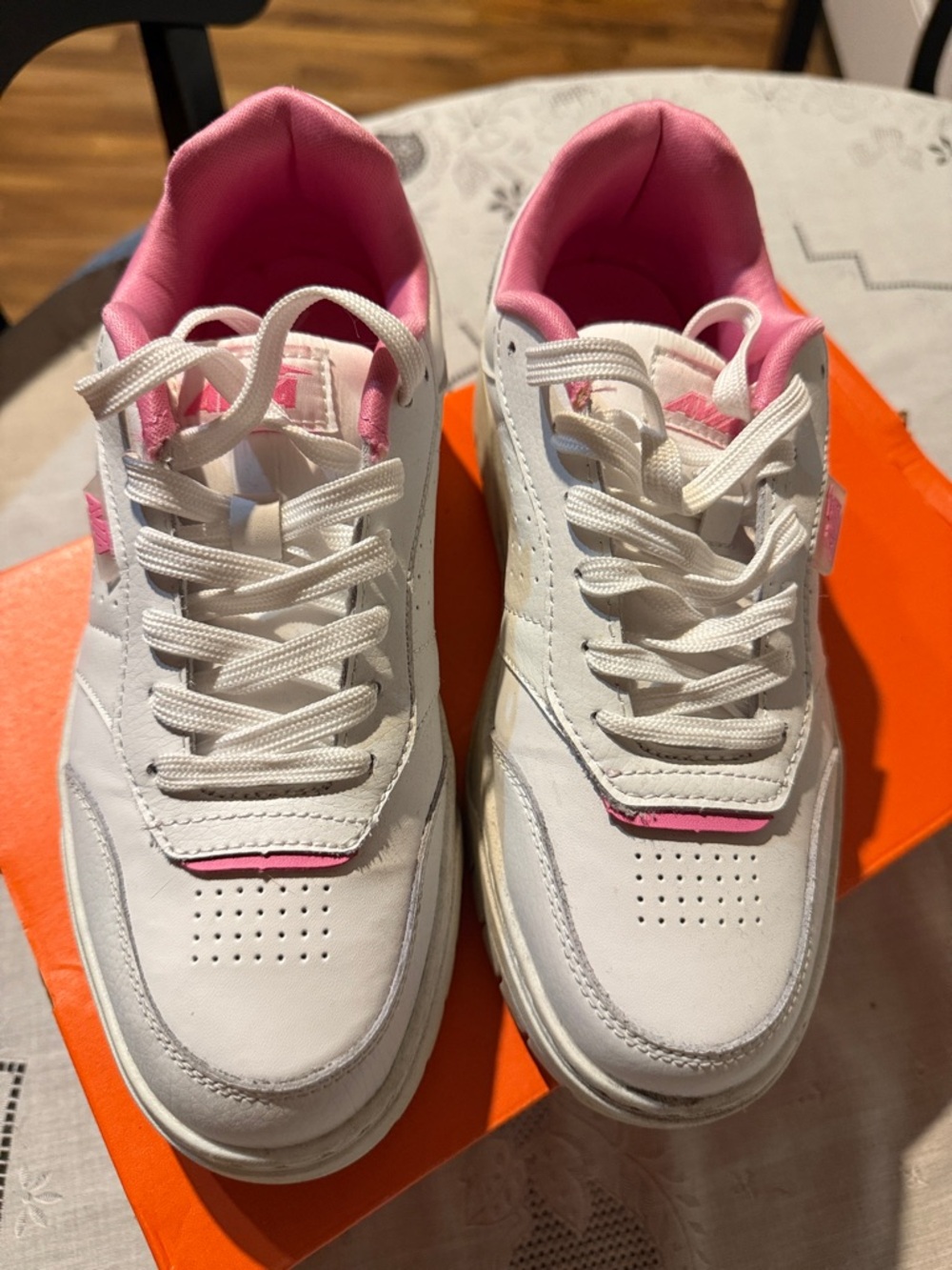 Avia White and Pink Women's Athletic Sneakers